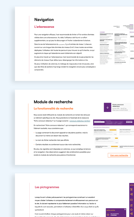 Pages extraites de l'audit ergonomique du CDG44