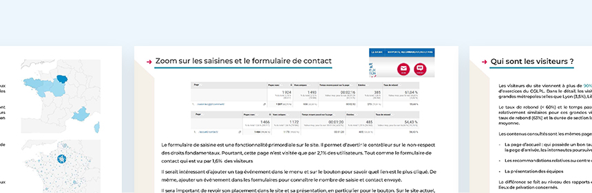 Pages extraites de l'audit des statistiques du site du CGLPL