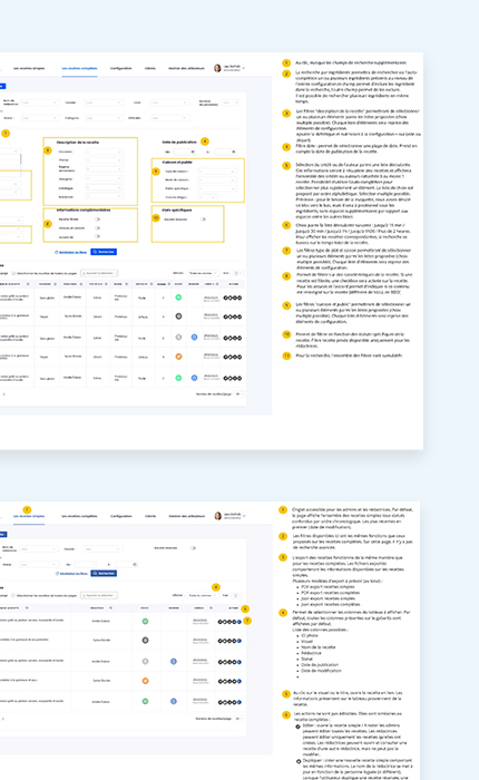 Extraits de fiches fonctionnelles et techniques 